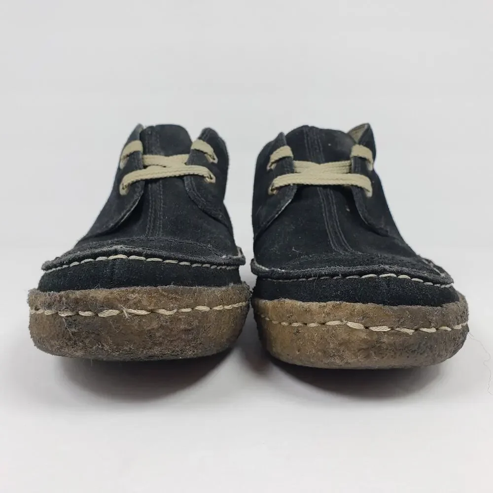 Simple Waldo Mens Sz 7 Womens Sz 9 Black Suede Lace Chukka Bootie Shoes